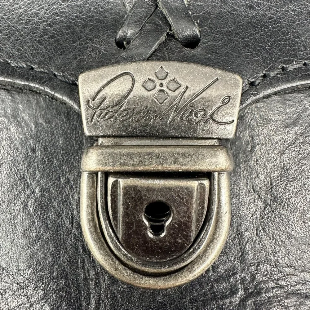 Patricia Nash Black Leather Crossbody Shoulder Bag Purse Removable Strap Clutch - Picture 5 of 14